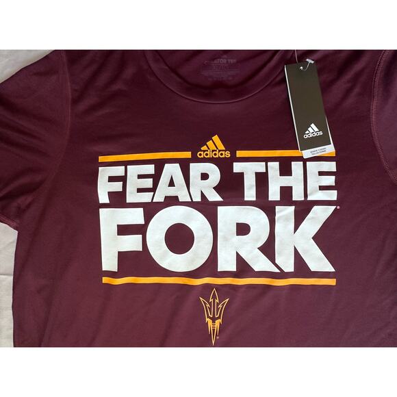 Adidas Women’s NWT Maroon ASU Fear the Fork T-shirt- XL - Picture 3 of 6